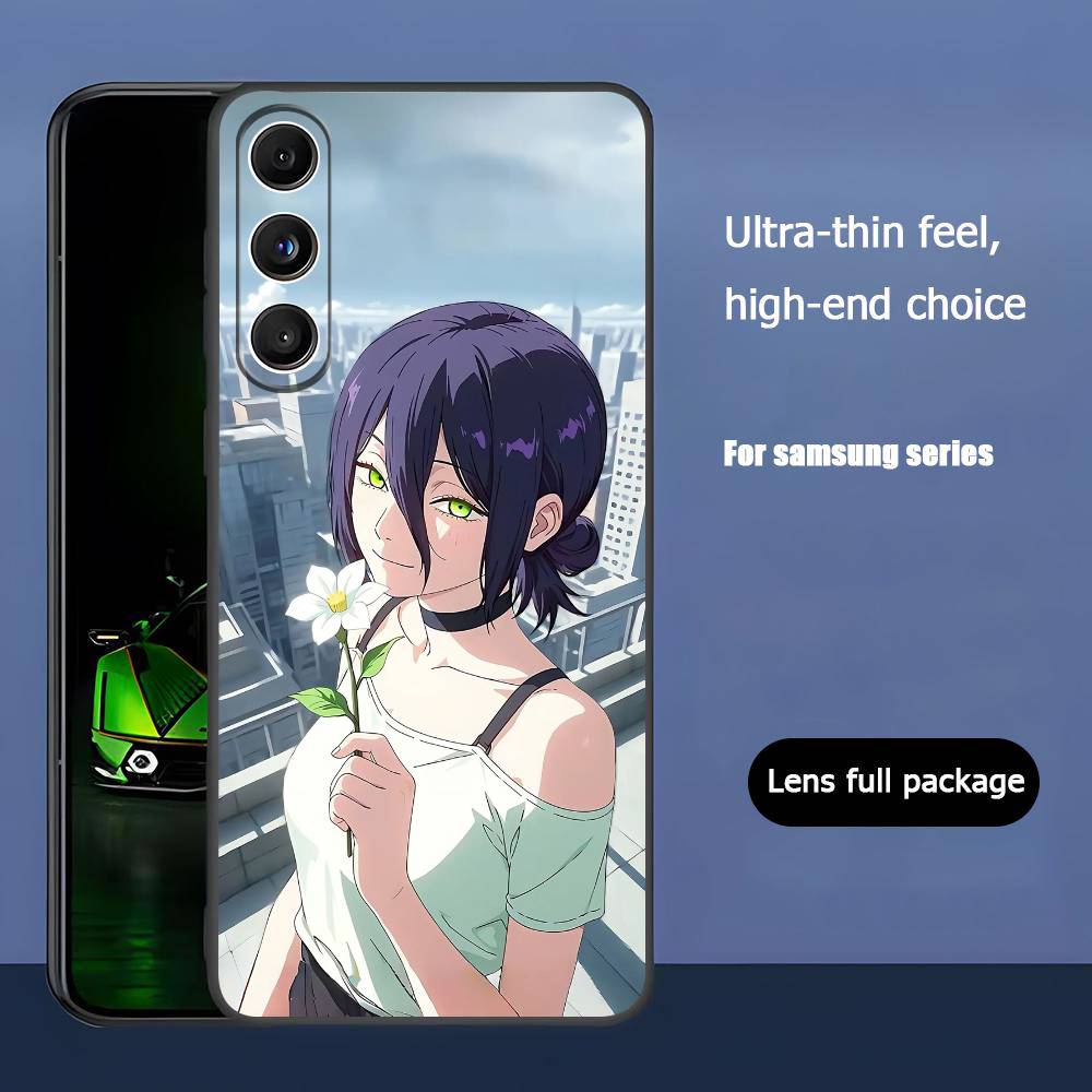 Chainsaw Man Reze For Samsung Galaxy S25 S24 S23 Ultra S22 S21 Plus S20 Black Soft Silicone Protective Case