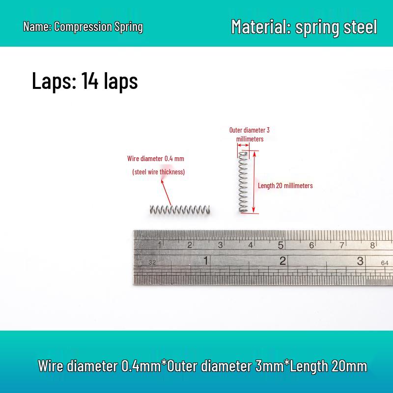 Small Mechanical Compression Spring: 0.4mm Wire, 2-8mm Outer Diameter