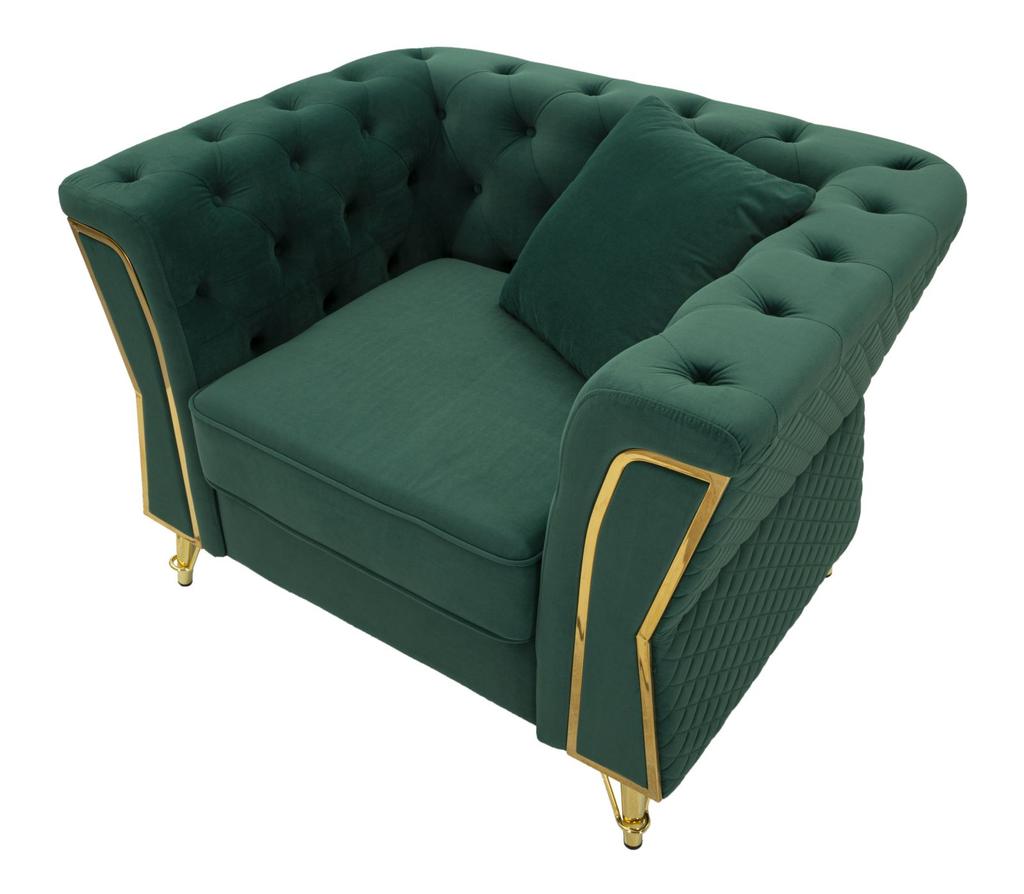 Armchair Emy Green With Cushion  Cm 104X83X76