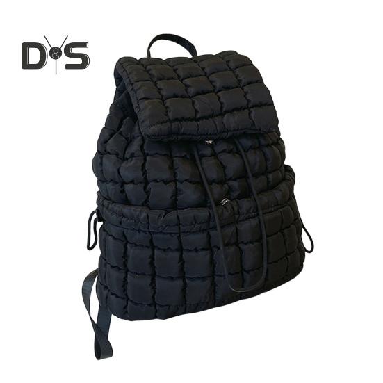 

18л стеганый рюкзак для женщин пуховик походный рюкзак верхний клапан затягивающийся рюкзак подкладка дорожная сумка облако спортзал чёрный