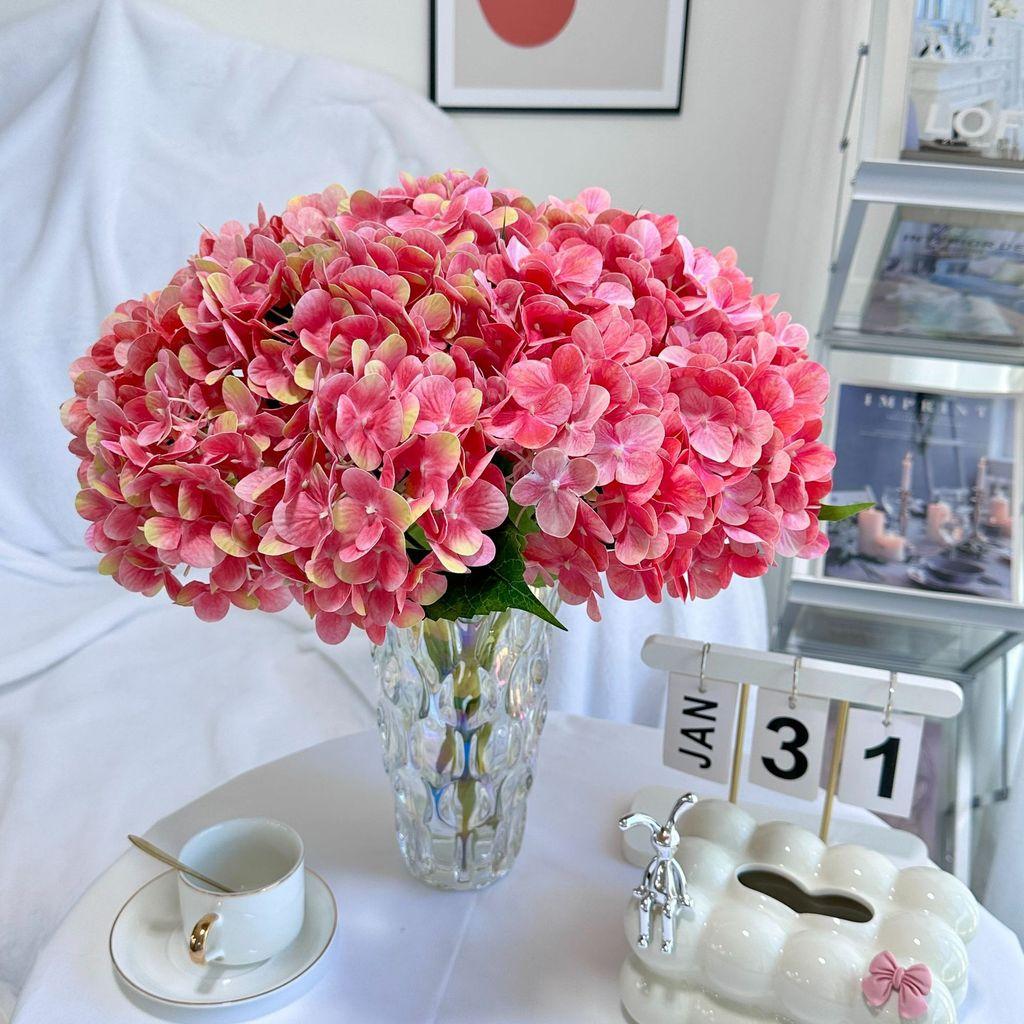 Elegant Hydrangea Artificial Flower Set With Silk Fabric For Home Decor And Wedding Arrangements