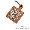 HeMu Vintage tile pot mat Solid wood home dining mat insulation mat casserole mat Heat resistant kitchen table mat pot mat