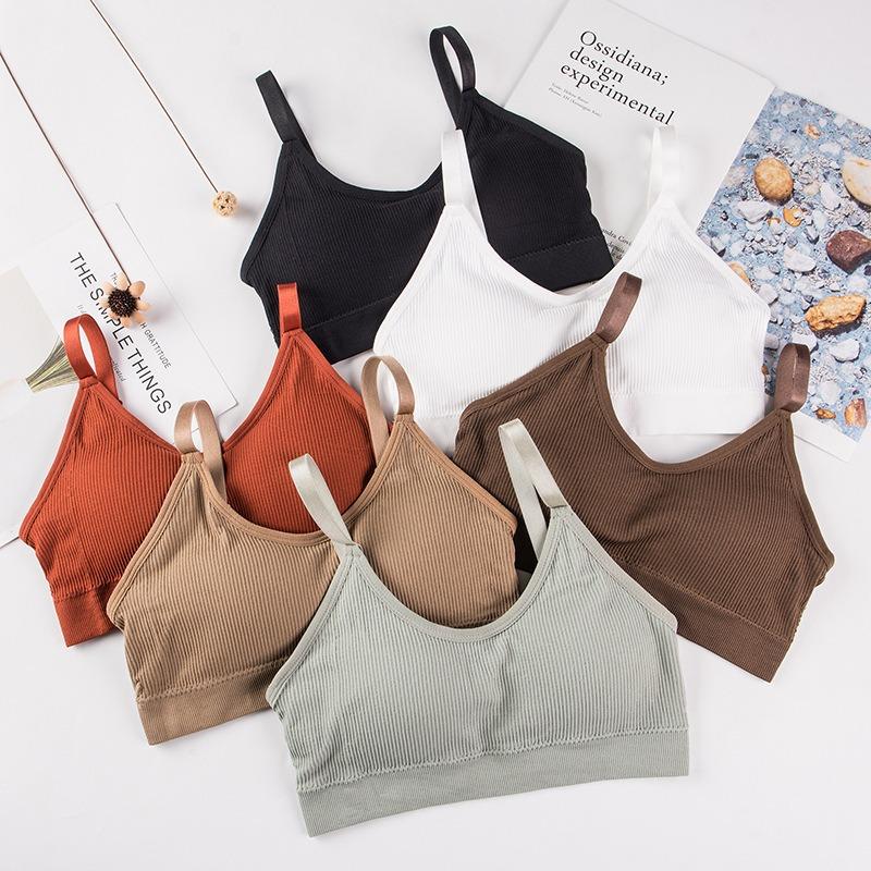 Beauty Back Bear Print Wireless Sports Camisole Bra Comfortable Breathable High Elasticity