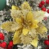 Mehrfarbige Glitzer-Weihnachtsstern-Kunstblumen für Baumdekoration und Festtags-Kränze