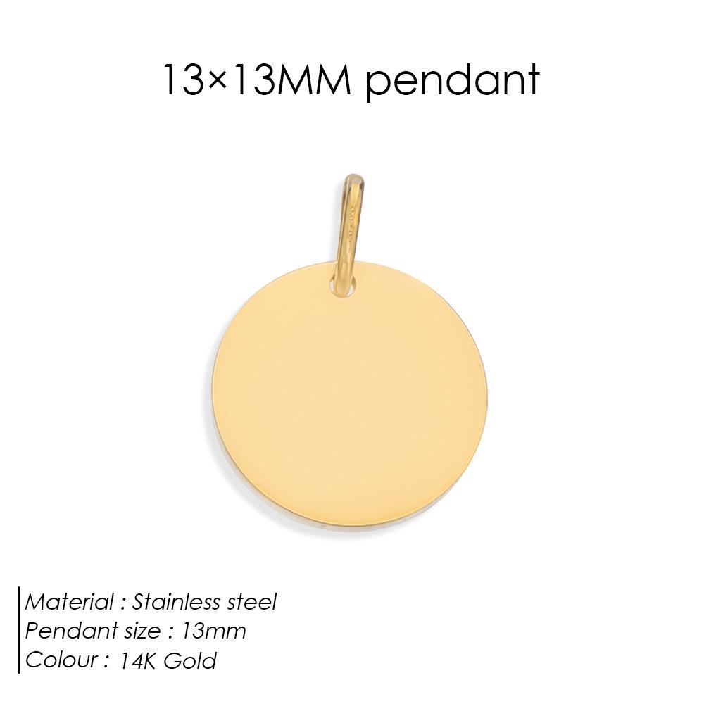 Engravable Stainless Steel Round Pendant with Hanging Ring for DIY Jewelry Bracelets & Necklaces