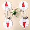 10Pack Christmas Tableware Decorations Wine Bottle Caps Knife and Fork Cloth Bag