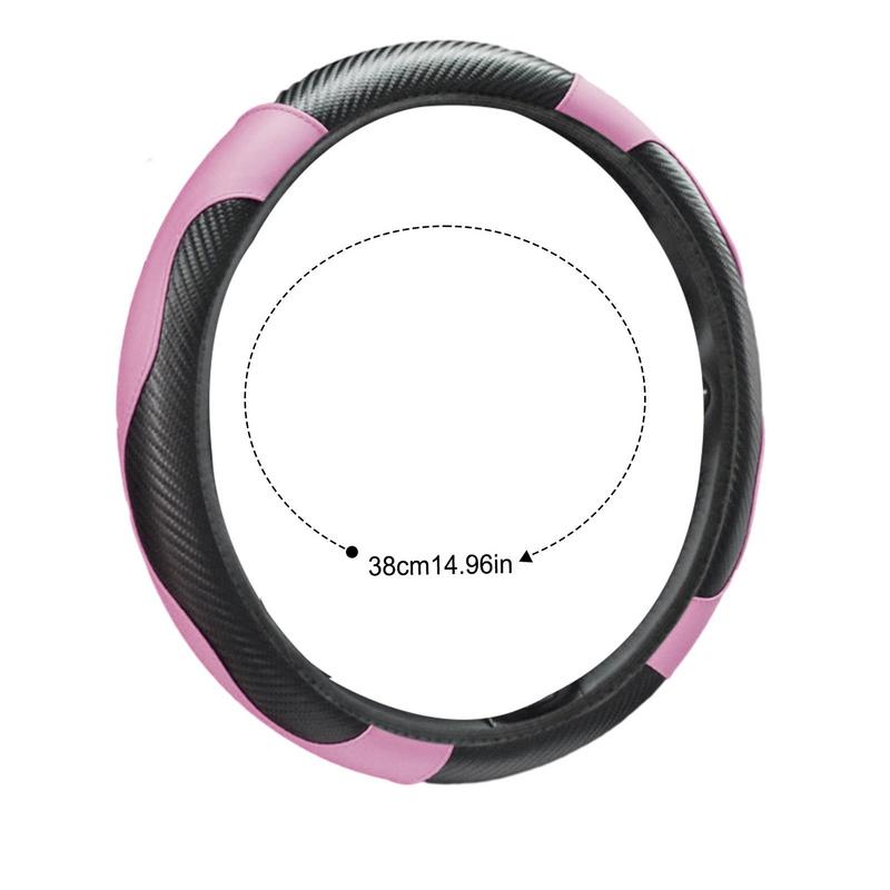 37-38cm Car Steering Wheel Cover PU Leather Non-Slip Breathable Steering Covers For Travel Camper Truck RV SUV Car Interior