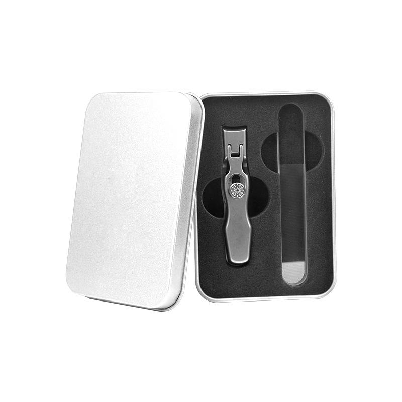Anti-Splash Stainless Steel Nail Clippers, Large Opening for Thick Nails, Portable Gray Single Set.