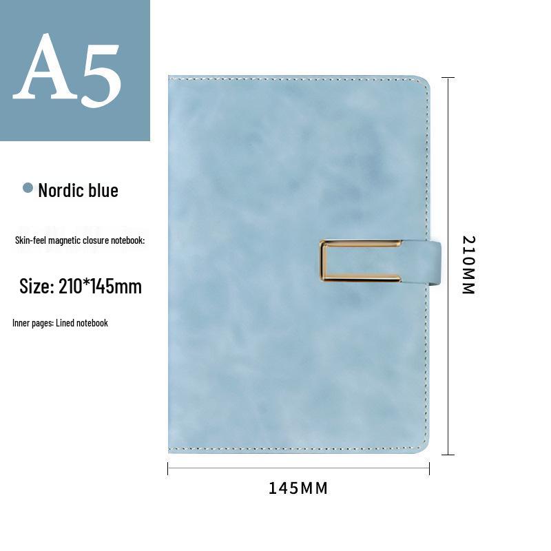 A5 Business Notebook: Customizable Soft Leather with Magnetic Buckle. Perfect for Meetings and Logo Printing.
