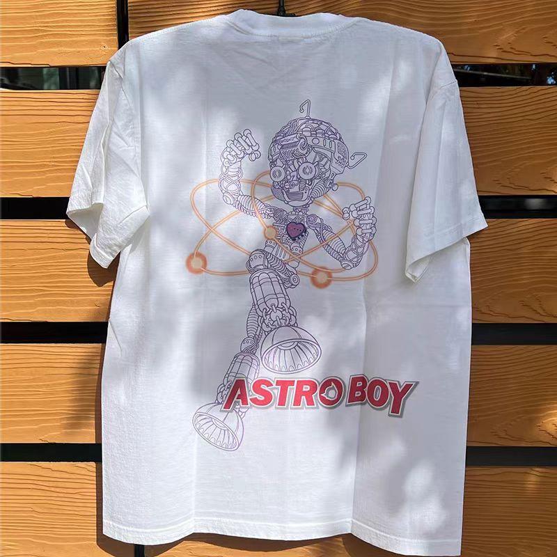 Astro Boy Iron Arm Astro Boy Japanese Comic Short-sleeved T-shirt Vintage Heavy Cotton Trendy Cool Ruffian Handsome Top