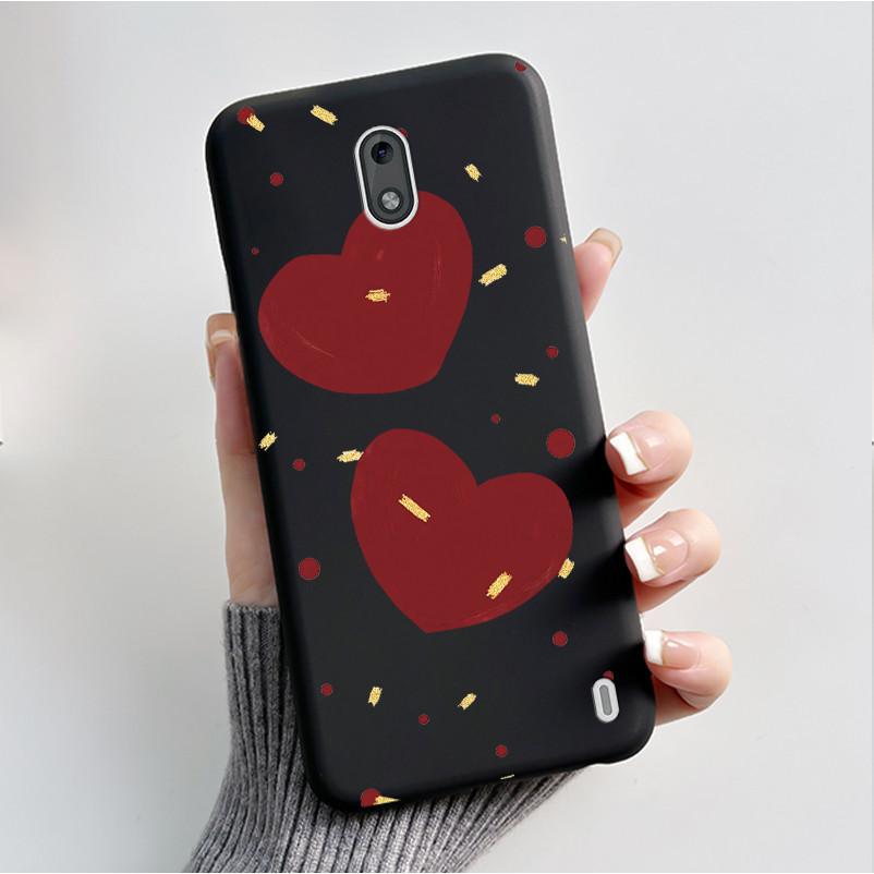 Printing Pattern Case For Nokia 2 / Nokia 2.2 / Nokia 2.1 Fundas Soft Silicone Black Shell Cover Cute Flower Cartoon Casing Capa