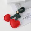 Pastoral Cherry Leather Keychain with Pendant - Creative Ornament for Backpacks & Suitcases