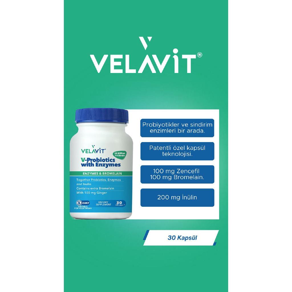 V-probiotics With Enzymes Reinforcing Food 30 Capsules