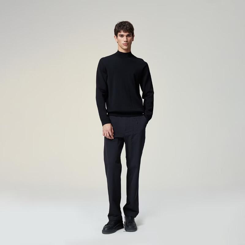 Jack & Jones Men's Solid Semi-High Collar Wool Pullover