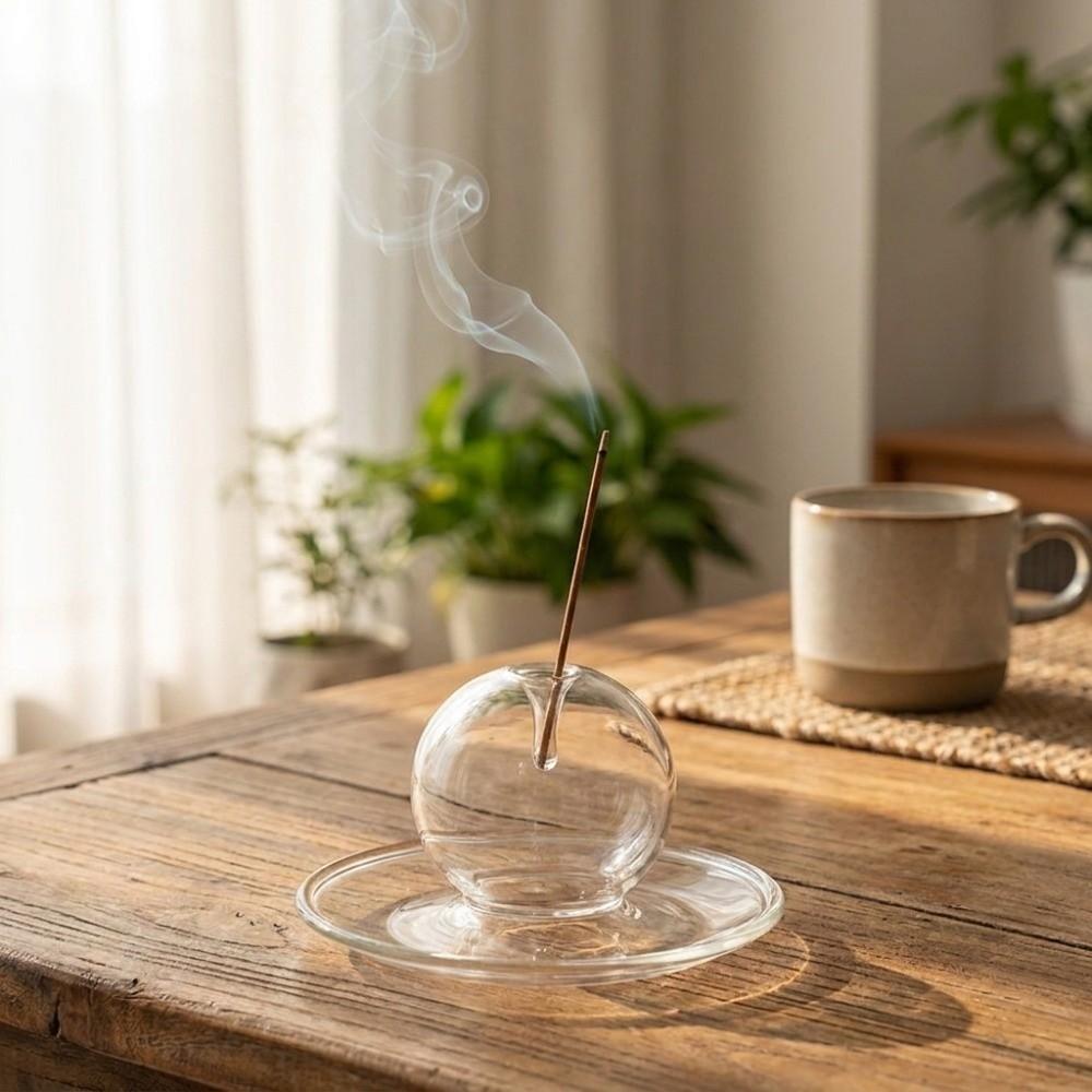 Integrated Ball Design Incense Holder With Tray Incense Sticks Tray Tabletop Incense Base  Yoga