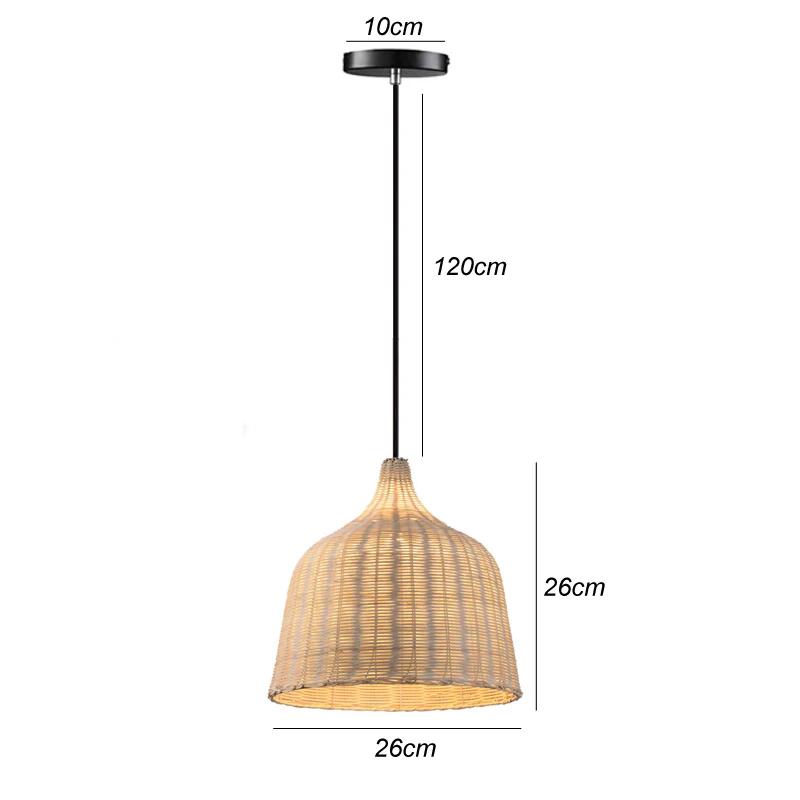 Bamboo Pendant Lights Hand Woven Ceiling Weaving Chandelier Lamp Rattan Wicker Hanging LED Fixtures Home Bedroom Bamboo Art Lamp