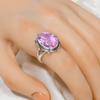 Pink Kunzite 925 Sterling Silver Ring V6349, Pink Ring, Oval Ring, Valentin's Day Gift, Gift For Her, Birthday Gift, Handmade Jewelry, Silver Jewelry,