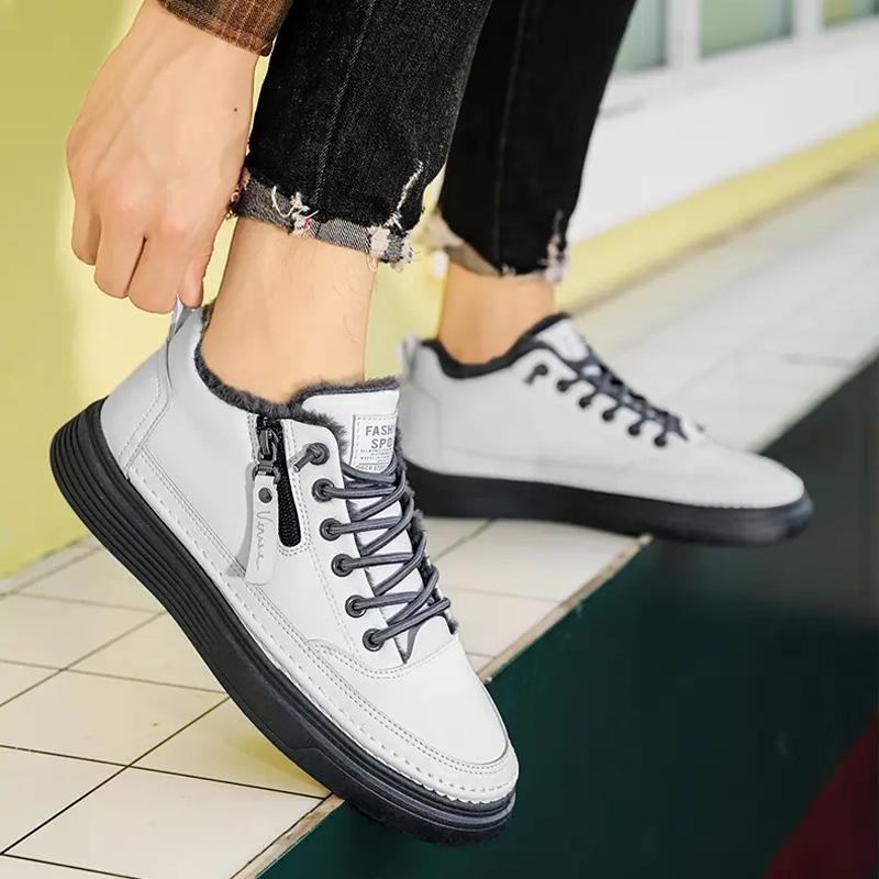 Men's Warm Casual Shoes Winter Fashion Cold-proof Thickened Plush Sneakers Outdoor Non-slip and Wear-resistant Male Sports Shoes