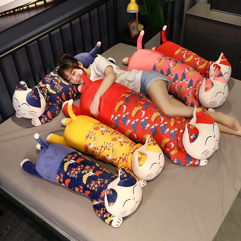 Kitten Cat Doll Plush Toy Lucky Cat Doll Girl Bed Holding Sleeping Pillow Rag Doll