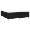 3144532 vidaXL Lit à sommier tapissier avec matelas Noir 160x200 cm Tissu