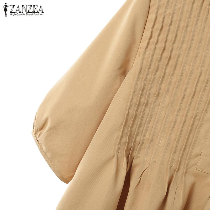 ZANZEA Set de Vară pentru Femei cu Bluză cu Mânecă Scurtă și Pantaloni Scurți