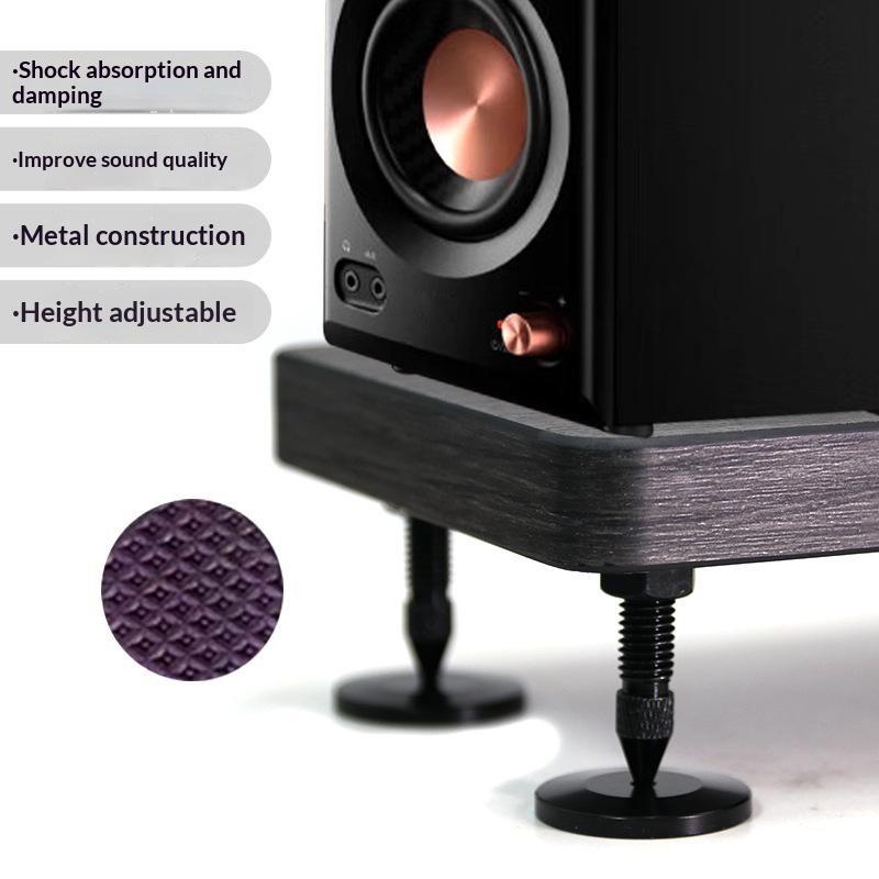 4Sets M6 M8 M10 Spike Feet Cone Stand Base Speaker Isolation Pad Mat Foots Floor Pc Tv Monitor Subwoofer Cd Amp Shock Proof