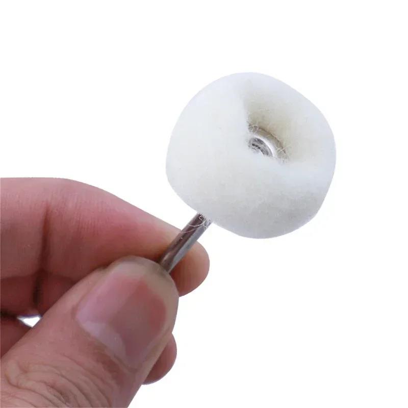 Practical 5/10/20Pcs  Sanding Head Abrasive Buffing Wheel 3mm Shank Cotton Thread Polishing Mini Brush For Dremel Dril Jade