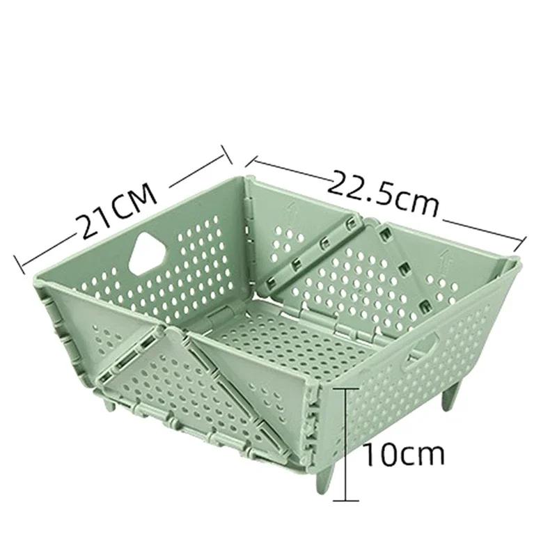 Drain Basket, Fruit Basket, Multifunctional, Foldable, Portable Plastic, Large Capacity, Raised Tiptoe, Vegetable Basket