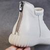 Johnature Genuine Leather Ankle Boots Casual Versatile Solid Color Soft Soled Flat Short Boots Women's Shoes