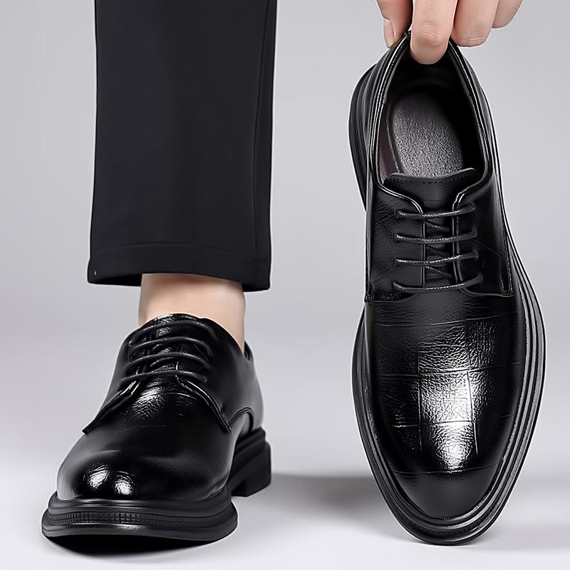Fashion Fashion Big Size Black Wedding Shoes for Men 2025 Autumn New Designer Cow Leather Casual Shoes Male Lace Business Dress Shoe Man