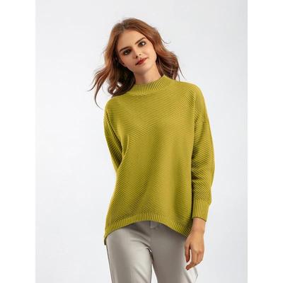 Otoño e Invierno suéter de mujer Vintage suelto de gran tamaño de manga larga Top