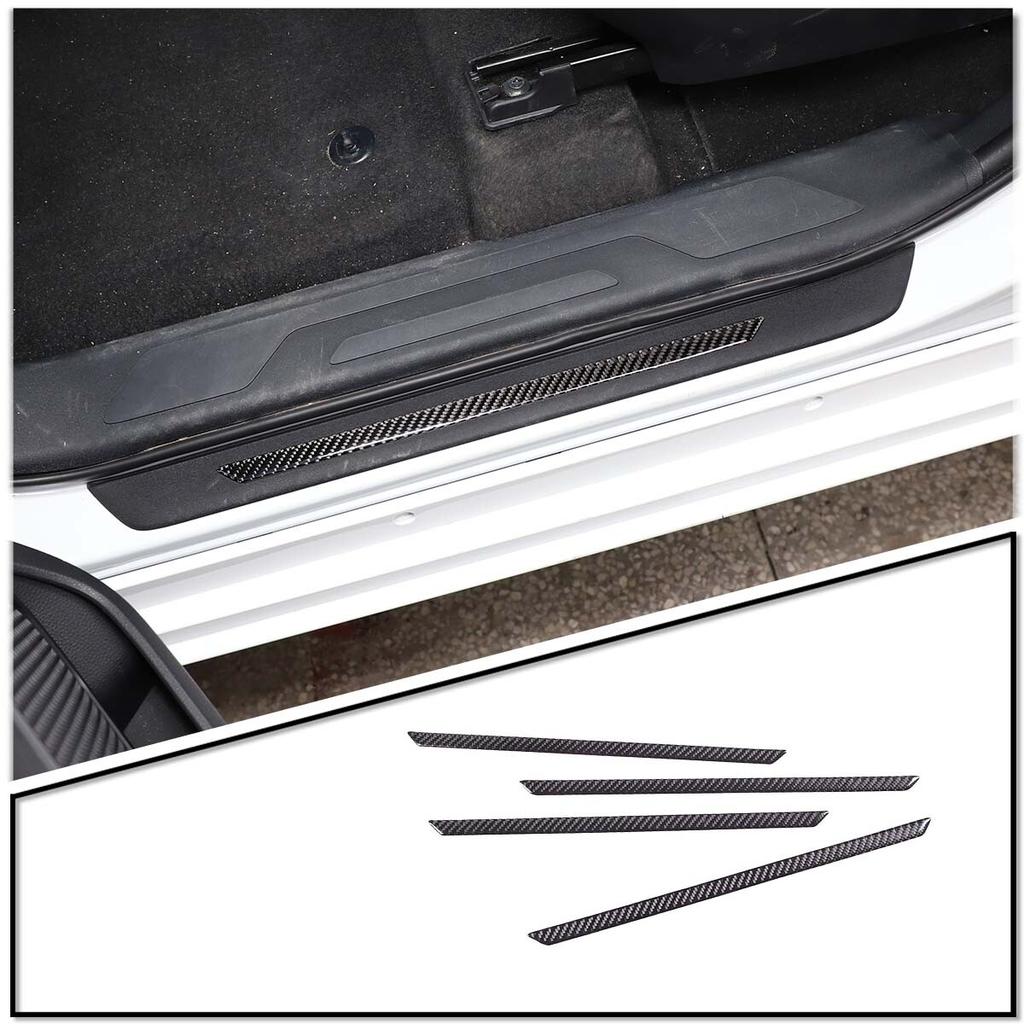 Real Carbon Fiber External Door Sill Cover Trim For Toyota Tundra -24