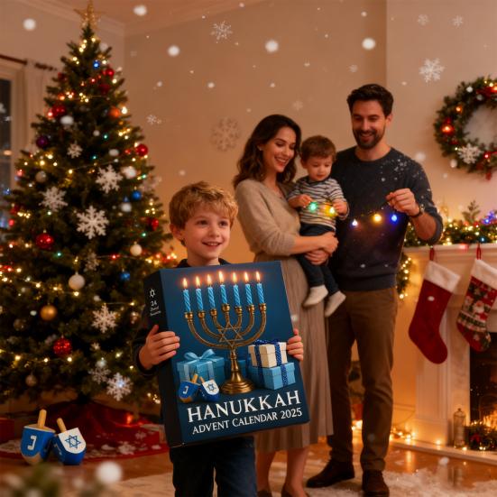Hanukkah Advent Calendar 2025 24-Day Countdown Box for Christmas Multifunctional Holiday Decoration for Family Fun Parties