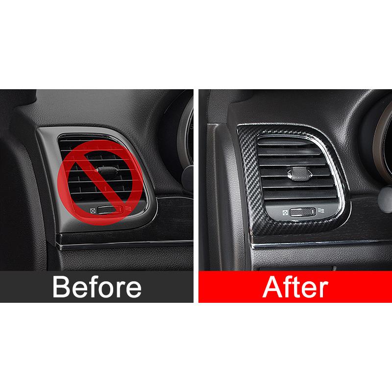 For Jeep Grand Cherokee WK2 2011-2013 2014 2015 2016 2017 2018   Car Air Condition Vent Cover Trim Outlet Frame Stickers
