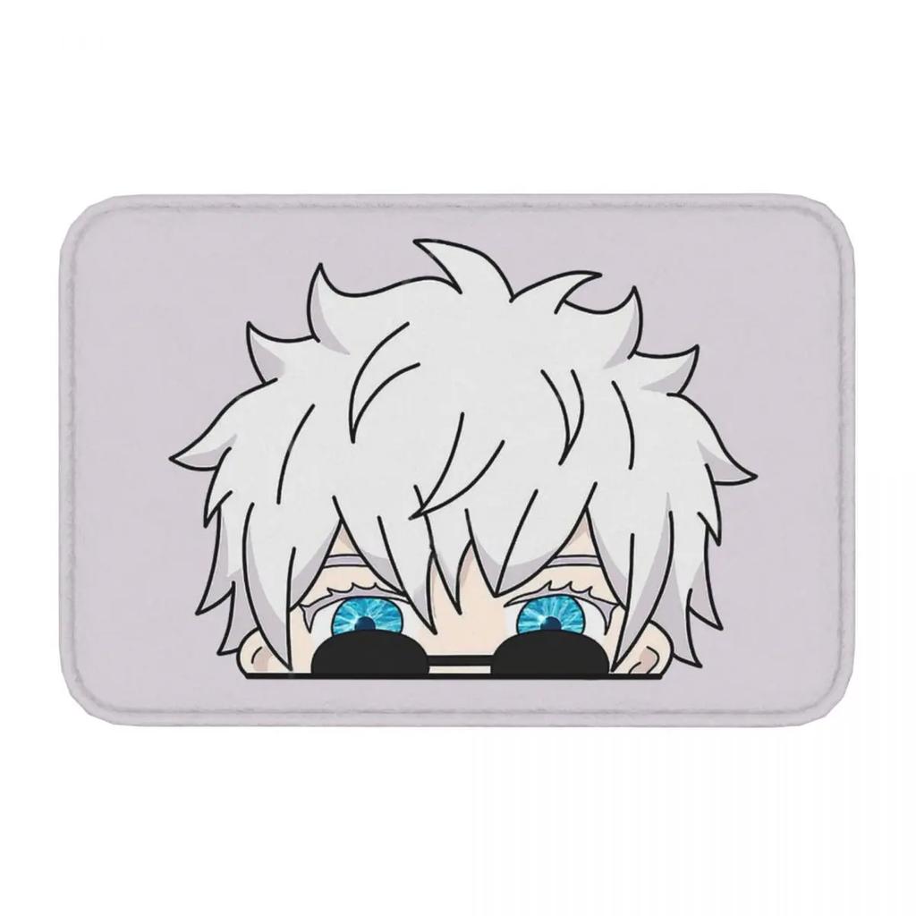 Jujutsu Kaisen Gojo Satoru Home Entrance Doormat Decor Kitchen Hallway Balcony Rugs Living Room Carpet Flannel Bathroom Foot Pad