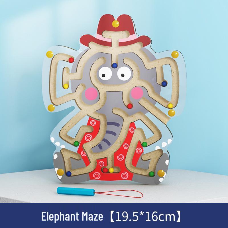 Wooden Magnetic Bead Maze Pen for Children's Education