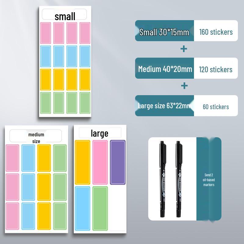 Waterproof Transparent Adhesive Name Stickers - Colorful and Self-Adhesive Labels