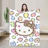 Hello Kitty Pink Plaid Blanket Fleece All Season   Multifunction Super Soft Throw Blanket for Home Travel Bedspread