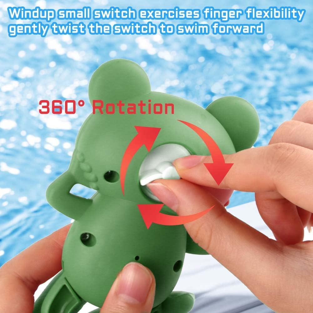 Frosch Badespielzeug, 3er Pack Frosch Wasserspielzeug Aufzieh-Schwimmbadespielzeug Badespielzeug Schwimmfrosch Uhrwerkspielzeug Aufzieh-Badespielzeug für Kleinkinder