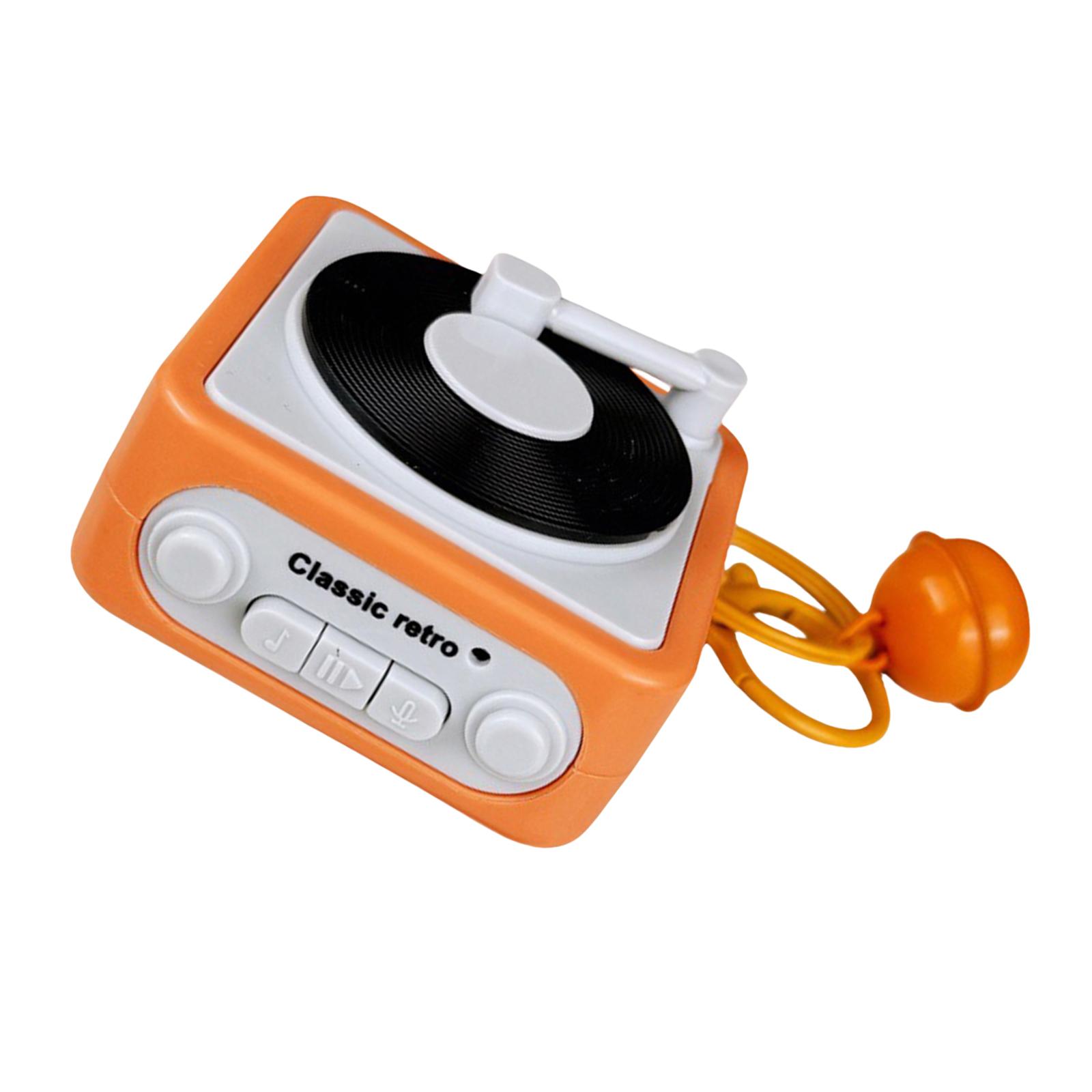 

Винтажный записываемый граммофон музыкальная шкатулка брелок подвески с функцией записи и встроенной музыкальной шкатулкой для уникального подарка оранжевый