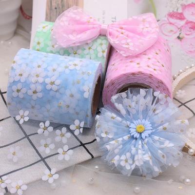 5 Yards/rulo 6 cm Floret Tül Papatya Şerit Rulo DIY Dekorasyon