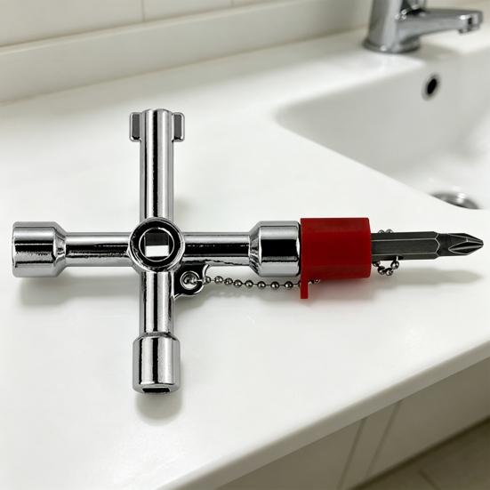 4-in-1 Water Meter Valve Key 4-Way Multi-Functional Water Utility Key High-Strength