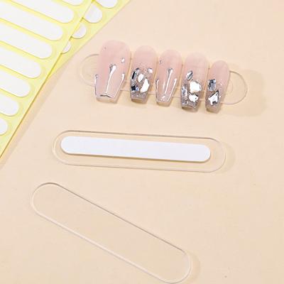 300Pcs/10 Sheet Double-Sided Showing Shelf Nail Tips Self-Adhesive Removable Nail Art Display Stand Stickers