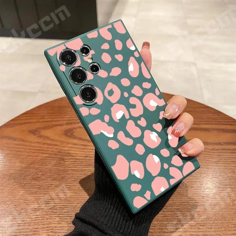 Fashion Leopard Print Phone Case For Samsung Galaxy S24 Ultra S23 Plus S22 S20 FE A73 A72 A71 A55 A54 A51 A50 Shockproof Cover
