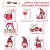 Christmas Dog Paw Double Layer Wooden Pendant Navidad Natal Noel Tree Pendant Merry Christmas Decor For Home 2025 New Year 2025