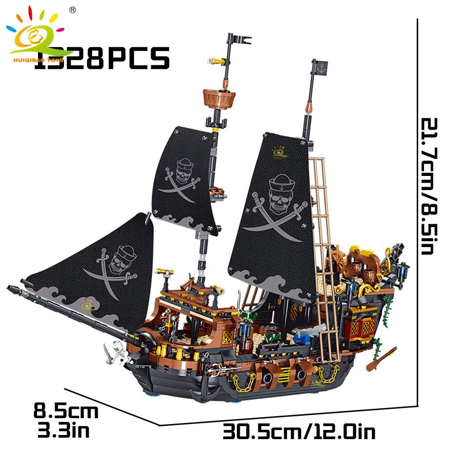 Moc Medieval Pirate Vikinged Ship Ocean Adventure Navigation Boat Construction Blocks Education Kid Blocks Plaything For Adult