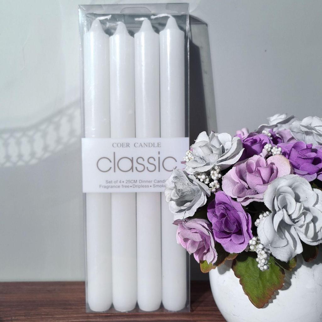 European Classic Red & White Smokeless Candles - Ideal for Emergencies, Romantic Weddings, and Candlelit Dinners.