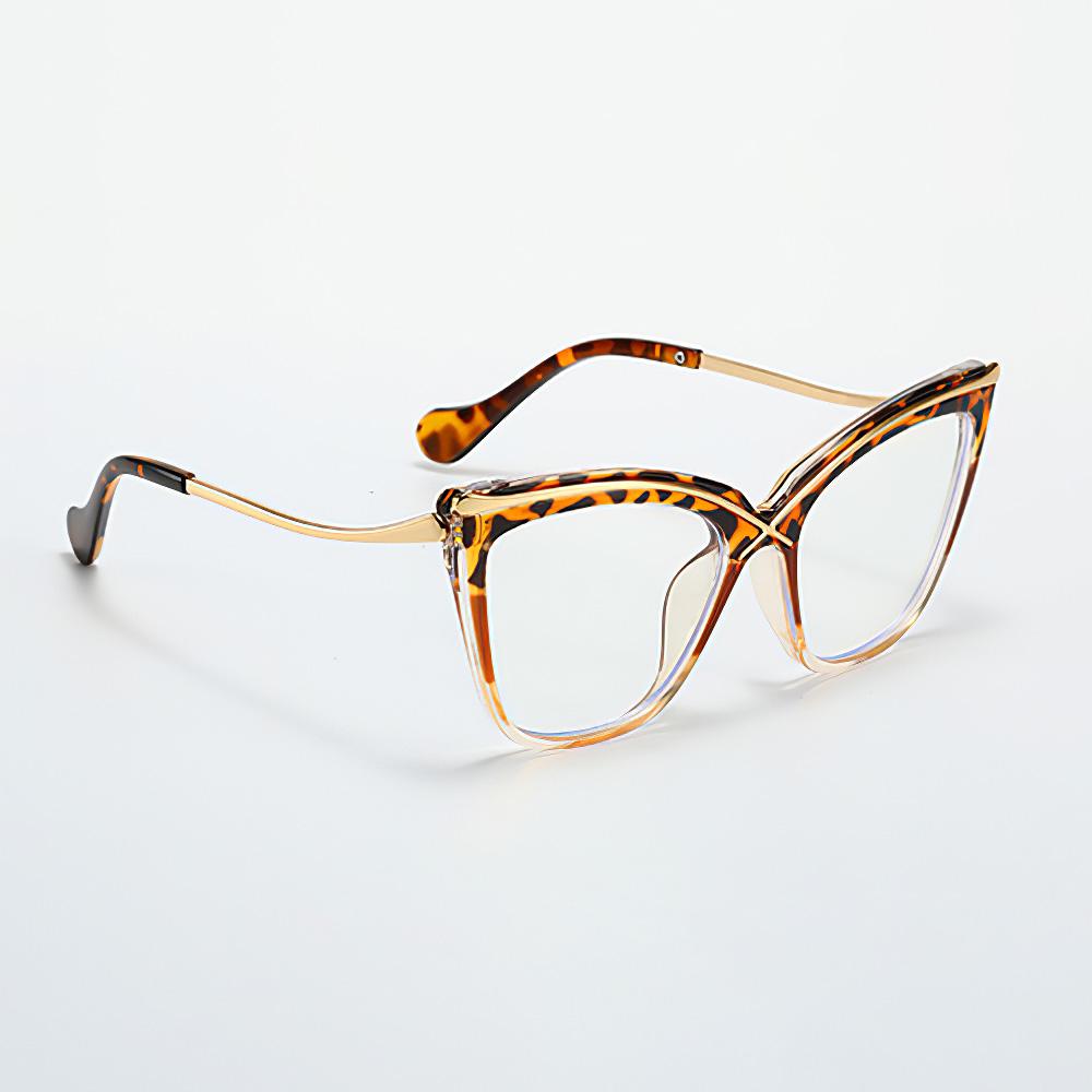 Fashionable Blue Light Blocking Glasses Black Gold Geometric Glasses with Unique Design Anti Blue Light Protection Eyeglasses