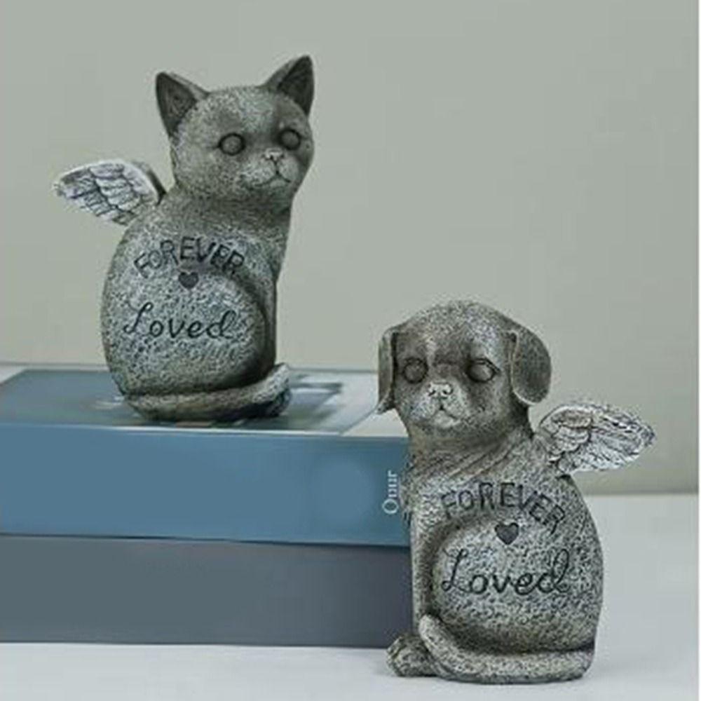 Resin Pet Memorial Statue Stone Finish Pet Memorial Tombstone  Living Room