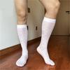 Men's Breathable Nylon Thin Dress Socks with Argyle Pattern Design Middle Calf Business Formal Socks Hosiery Gift